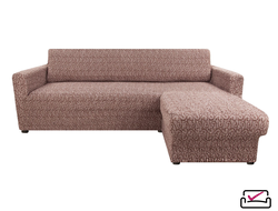 Чехол на угловой диван с правым выступом Тела Безарро кофейный. ИТАЛИЯ Бренд Еврочехол