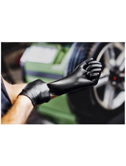 Перчатки нитриловые ОСОБОПРОЧНЫЕ с текстурированной ладонью GOGRIP, черные