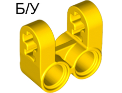 ! Б/У - Technic, Axle and Pin Connector Perpendicular Double Split, Yellow (41678 / 4187125) - Б/У