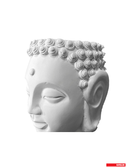 Кашпо "БУДДА", цв. белый, Н=22см, гипс (2шт.)