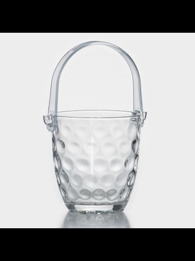 Ведерко для льда, 700 мл, стеклянное с платиковыми щипцами