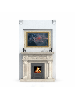 стены Оформление у камина 75