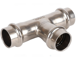 Тройник ROMMER равнопроходной ВПр, 18 из нержавеющей стали прессовой
