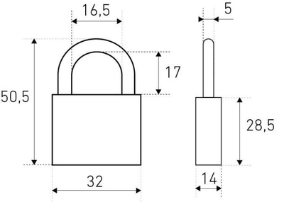 Замок навесной СТАНДАРТ HG-330  d4,5мм [39266]