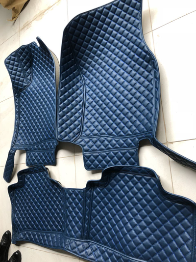 Коврики Люкс 3D синяя экокожа и синяя отстрочка