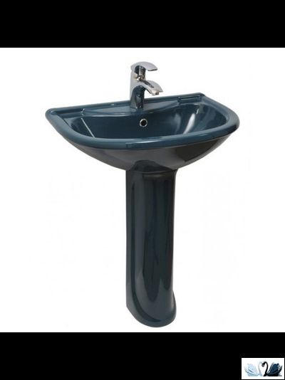 Раковина с пьедесталом Оскольская керамика Престиж, 63 см, зеленый, для ванной