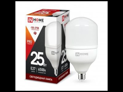 Лампа светодиодная ASD/InHome высокомощн. E27 25W (2250lm) 6500К 6K 230V 144x80 HP-PRO 1064