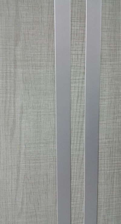 ТАНДОР МОДЕЛЬ 506, ДУБ СЕРЫЙ/ АЛЮМИНИЕВАЯ КРОМКА ПО ТОРЦАМ/ ВЕРТИКАЛЬНЫЕ АЛЮМИНИЕВЫЕ МОЛДИНГИ