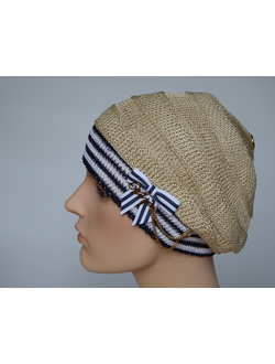берет с якорем женский вязаный на лето Vizio Италия 4814
