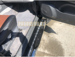 Пороги труба с проступью с алюминиевым листом d76 для Mitsubishi Pajero Sport (1998-2007)