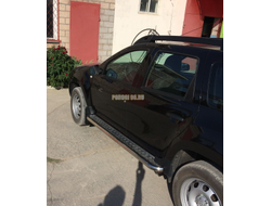 Пороги с накладным листом	d53 для Renault Duster (2011-2015)