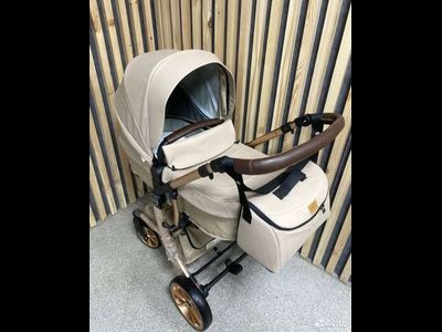 Детская коляска 3 в 1 Farfello Aimile Original Кремовый Экокожа
