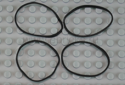 Rubber Band Medium Square Cross Section Thin Cut, Black (x137)