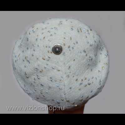 Вязаный берет с пчелкой Vizio Италия 6196 белый