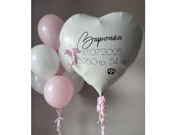 Композиция из воздушных шаров "Бело-розовый зефир"