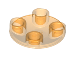 Plate, Round 2 x 2 with Rounded Bottom (Boat Stud), Trans-Neon Orange (2654 / 4164004 / 4262546 / 4278416 / 6124909 / 6171734)