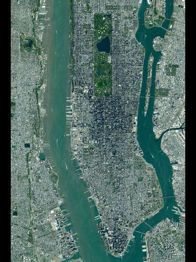 Картина обогреватель, спутниковое фото Манхеттена-2