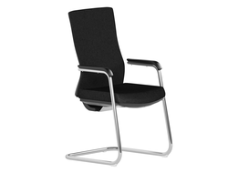 Стул для офиса ТЕСЛА на полозьях черный