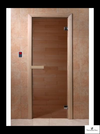 Дверь стеклянная для бани и сауны Эконом Бронза  6 мм