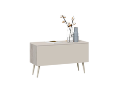 Гостиная Порто - Тумба для теле- и радио аппаратуры с опорами «Порто» Баттл Рок/Сантьяго софт