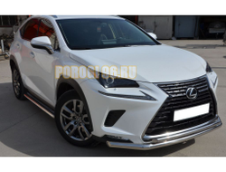 Защита переднего бампера двойная  d60/42 для Lexus NX200/NX300 2017-
