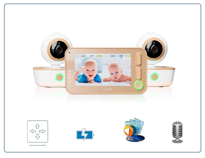 Ramili Baby RV1300X2 Видеоняня с двумя моторизованными камерами и монитором 4,2", с DVR