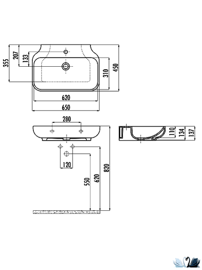 Раковина Creavit Free FE065-00CB00E-0000 65 х 45 см подвесная, глянец белоснежного цвета