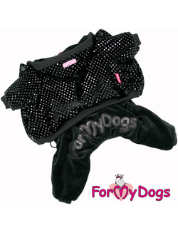 FOR MY DOGS костюм для собак утепленный велюровый черный