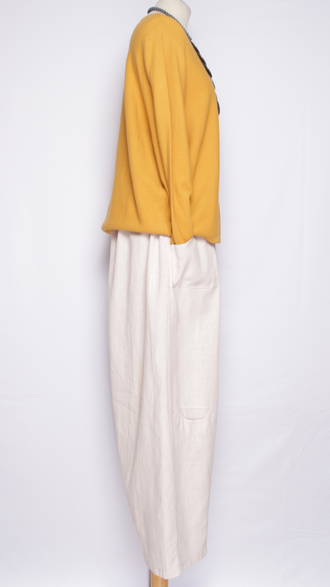 Брюки Бохо"Лён широкие с кармашками" т.синие, хаки, графит,св. бежевые  р.48-58