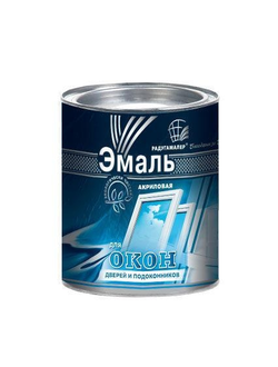 Эмаль акриловая для окон и дверей 0,9 кг белый Радугамалер