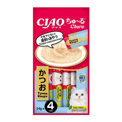 INABA CIAO Churu (Инаба) Крем-лакомство для кошек Тунец Кацуо, 14г * 4шт