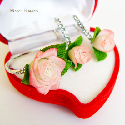 Комплект "Утро в саду". Белая позолота.