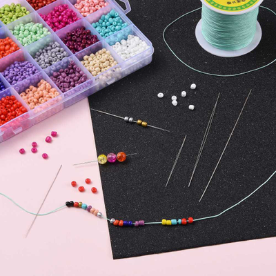 Набор гибких игл с очень большим ушком для нанизывания бисера и бусин - 6 штук