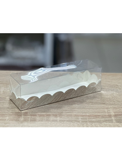 Коробка для макарон с пластиковой крышкой ВОЛНА 19*5,5*5,5 см, ЗОЛОТО!