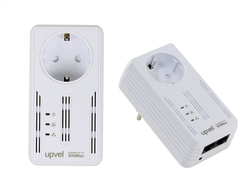 HomePlug AV 500 Мбит/с адаптер с поддержкой IP-TV, 2 порта RJ-45, розетка. 2 шт.