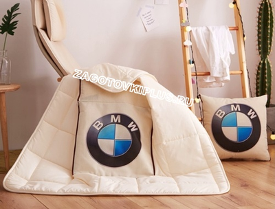 Подушка - одеяло с логотипом BMW