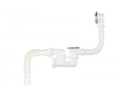 Сифон для ванны регулируемый с выпуском и переливом с гт 40х40/50 Aquant V255-25 [47149]