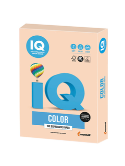 Бумага цветная IQ color, А4, 160 г/м2, 250 л., пастель, темно-кремовая, SA24