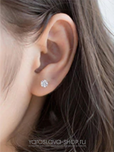 Серьги пусеты стекло