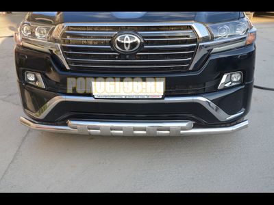 Защита переднего бампера с перемычками d60/60 для Toyota Land Cruiser 200 Executive (2016-...)