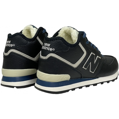 New Balance 574 High Leather Blue с мехом мужские