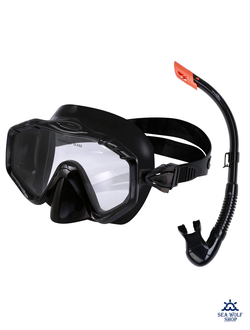 Маска для дайвинга с трубкой LightSwim набор LSM21/SN11 All Black