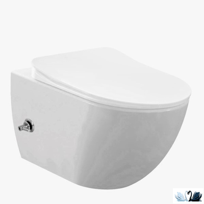 Унитаз Creavit Free FE320-34CB00E-0002 с биде, со смесителем. Круглая форма, подвесная, скрытый крепеж.