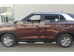 Пороги труба с проступью d76 для Hyundai Creta 2021-