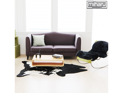 Ковер шкура из искусственного меха черной коровы