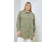 Женский  удлиненный жакет-рубашка арт. 898 (цвет зеленый) Размеры 52-68