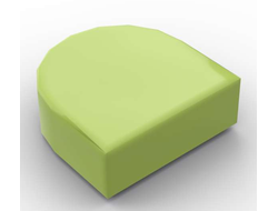 Tile, Round 1 x 1 Half Circle Extended, Lime (24246 / 6236776 / 6250601)