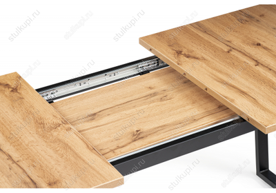 Стол раскладной Лота Лофт 120 25 мм дуб вотан / черный матовый