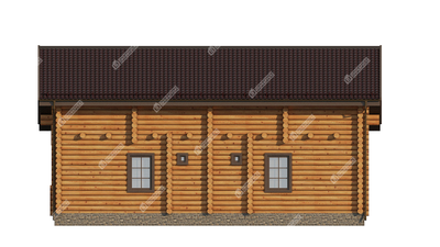 Дом для базы отдыха "Геленджик" из оцилиндрованного бревна, 120 м2