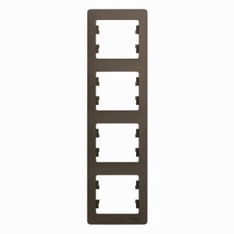 GLOSSA 4-постовая рамка, вертикальная, шоколад